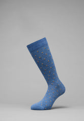 Calza Corta in Cotone Invernale Pois Color - Blue Melange e Safari - C204 blu mel./safari | Perofil