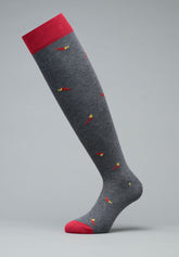 Lucky Charm Winter Cotton Long Socks Bi-Pack - Grey - C226 fantasia peperoncino | Perofil