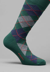 Winter Cotton Diamond Short Socks Bi-Pack - Verde Mélange - C229 fantasia verde melange | Perofil