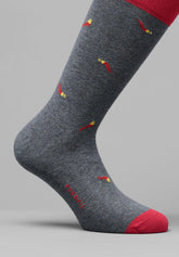 Lucky Charm Winter Cotton Short Socks Bi-Pack - Grey - C226 fantasia peperoncino | Perofil