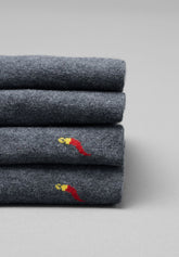 Lucky Charm Winter Cotton Short Socks Bi-Pack - Grey - C226 fantasia peperoncino | Perofil