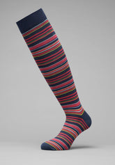 Calza Lunga in Cotone e Cashmere Millerighe - Fantasia Righe Blu - C675 riga blu | Perofil