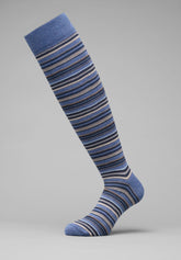 Calza Lunga in Cotone e Cashmere Millerighe - Riga Denim - C230 riga denim | Perofil