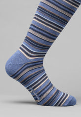 Calza Lunga in Cotone e Cashmere Millerighe - Riga Denim - C230 riga denim | Perofil