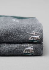 Winter Cotton Cable Car Long Socks - Anthracite Mélange Print - C139 fantasia antracite melange | Perofil