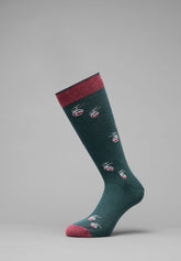 Winter Cotton Cable Car Short Socks - Verde Mélange - C229 fantasia verde melange | Perofil