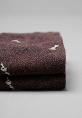 Winter Cotton Check Pattern Long Socks - Coffee - C218 fantasia caffe' melange | Perofil