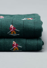 Winter Cotton Ski Pattern Long Socks - Green - C147 fantasia verde | Perofil