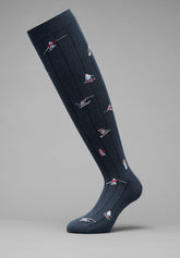 Winter Cotton Ski Pattern Long Socks - Grey - C148 fantasia antracite | Perofil