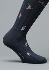 Winter Cotton Ski Pattern Long Socks - Grey - C148 fantasia antracite | Perofil