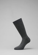 Ribbed Viscose and Cashmere Short Socks - Anthracite Mélange - C081 antracite melange | Perofil