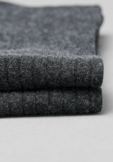 Ribbed Viscose and Cashmere Short Socks - Anthracite Mélange - C081 antracite melange | Perofil