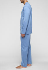 Pigiama Lungo con Bottoni in Filo di Scozia Verona - Blu Avio - 2040 avio | Perofil