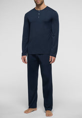 Long Pyjamas in Stretch Modal X-Touch - Blue - 0023 blu | Perofil