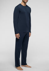 Long Pyjamas in Stretch Modal X-Touch - Blue - 0023 blu | Perofil