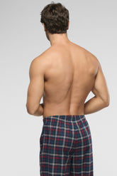 Long Flannel Trousers - Blue Check Print - 2011 quadro blu | Perofil