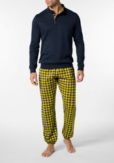 Pigiama Lungo Lupetto Con Bottoni In Cotone Invernale con Stampa Coccinelle - Blu - 0023 blu | Perofil