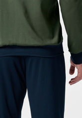 Pigiama Lungo Serafino in Cotone Basic - Verde - 6010 verde | Perofil