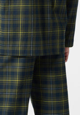 Pigiama Lungo Aperto con Collo in Flanella con Fantasia Check - Fantasia Quadro Verde - 6011 quadro verde | Perofil