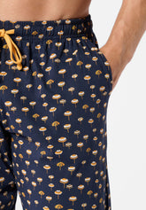 Pigiama Lungo Girocollo in Cotone - Blu e Fantasia Spiaggia Blu - 2084 blu/st.beach blu | Perofil