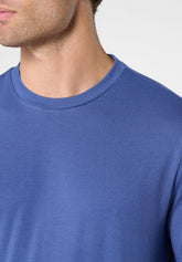 Pigiama Lungo Girocollo in Cotone - Denim e Fantasia Righe - 2087 denim/st.riga | Perofil