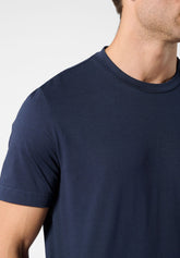 Pigiama Corto Girocollo in Cotone - Blu e Fantasia Spiaggia Blu - 2084 blu/st.beach blu | Perofil