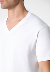 Pigiama Corto Scollo a V in Cotone - Bianco e Fantasia Marina - 2098 bianco/st.marina | Perofil