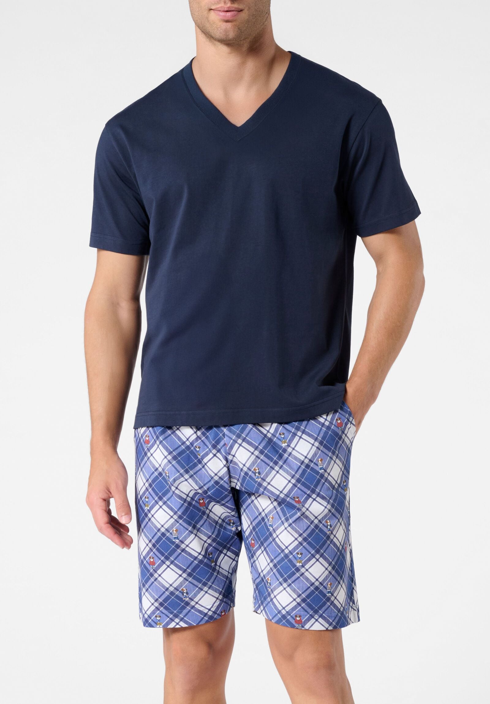 Pigiama da uomo a maniche corte con scollo a V, pantaloncini da notte estivi - Intimo activewear costumi da bagno pantaloncini da spiaggia produttore fabbrica di costumi da bagno in Cina Pigiama da uomo a maniche corte con scollo a V, pantaloncini da notte estivi - Intimo activewear costumi da bagno pantaloncini da spiaggia produttore fabbrica di costumi da bagno in Cina