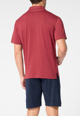 Pigiama Corto Polo in Cotone - Sangria e Blu - 2078 sangria/blu | Perofil