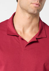 Pigiama Corto Polo in Cotone - Sangria e Blu - 2078 sangria/blu | Perofil