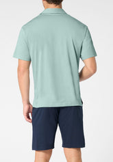 Pigiama Corto Polo in Cotone - Acquamarina e Blu - 2132 acquamarina/blu | Perofil