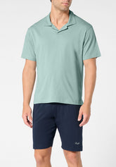 Pigiama Corto Polo in Cotone - Acquamarina e Blu - 2132 acquamarina/blu | Perofil