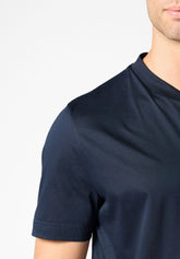 Pigiama Corto Serafino in Cotone mercerizzato - Blu - 0023 blu | Perofil