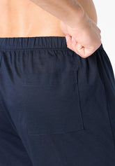 Pigiama Corto Serafino in Cotone mercerizzato - Sangria e Blu - 2078 sangria/blu | Perofil