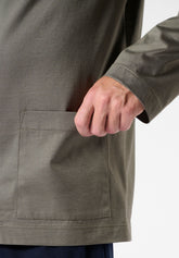 Pigiama Lungo Aperto con Collo in Cotone mercerizzato - Verde e Blu - 2101 vegetale/blu | Perofil