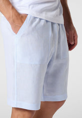 Pigiama Corto Girocollo Cotone mercerizzato e Lino - Bianco e Micro Fantasia Quadro - 2136 bianco/micro quadro | Perofil