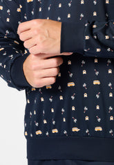 Pigiama Lungo Serafino in Cotone mercerizzato Stampa - Fantasia Van Blu e Blu - S274 st.van blu/blu | Perofil