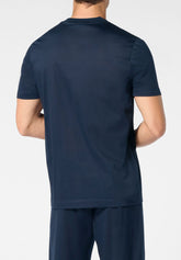 Pigiama Tris con collo serafino in Cotone mercerizzato - Blu - 0023 blu | Perofil