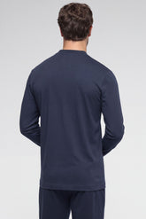 Pigiama Lungo collo serafino in Cotone Invernale - Blu - 0023 blu | Perofil