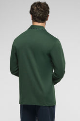 Long Open Pyjamas with Buttons in Winter Cotton - Green and Blue - 3947 verde/blu | Perofil