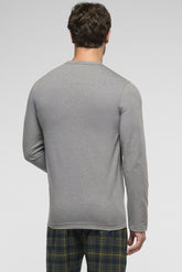 Pigiama Lungo collo serafino in Cotone Invernale e Flanella - Grigio Melange e Fantasia Check - 2112 grigio melange/check | Perofil