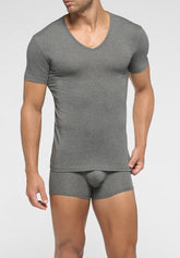 Maglietta Scollo a V profondo in Cotone elasticizzato 4Seasons - Grigio Scuro Melange - 4020 grigio melange scuro | Perofil