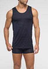 Canotta Spalla Larga in Filo di Scozia Active - Blu - 0023 blu | Perofil