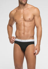 Slip Medio in Cotone elasticizzato Match Logo Bipack - Nero - 0031 nero | Perofil