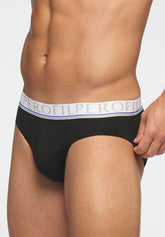 Slip Medio in Cotone elasticizzato Match Logo Bipack - Nero - 0031 nero | Perofil