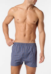 Boxer in Popeline di Cotone Fantasy Gange Bipack - Fantasia Quadri - 0466 fantasia quadri | Perofil