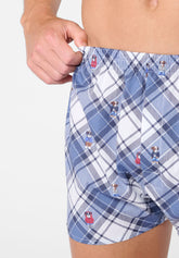 Boxer in Popeline di Cotone Gange Colors Bipack - Fantasia Quadri e Cani e Denim - 2142 check dogs/denim | Perofil