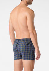Boxer in Popeline di Cotone Gange Colors Bipack - Fantasia Spiaggia Blu e Quadri - S278 st.beach blu/check | Perofil