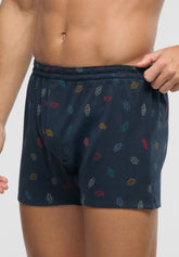 Boxer in Popeline di Cotone Gange Colors Bipack - Fantasia Orologeria e Righe - S818 st.orologi/riga | Perofil