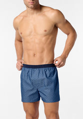 Boxer in Popeline di Cotone Fantasy - Fantasia Denim - S205 stampa denim | Perofil